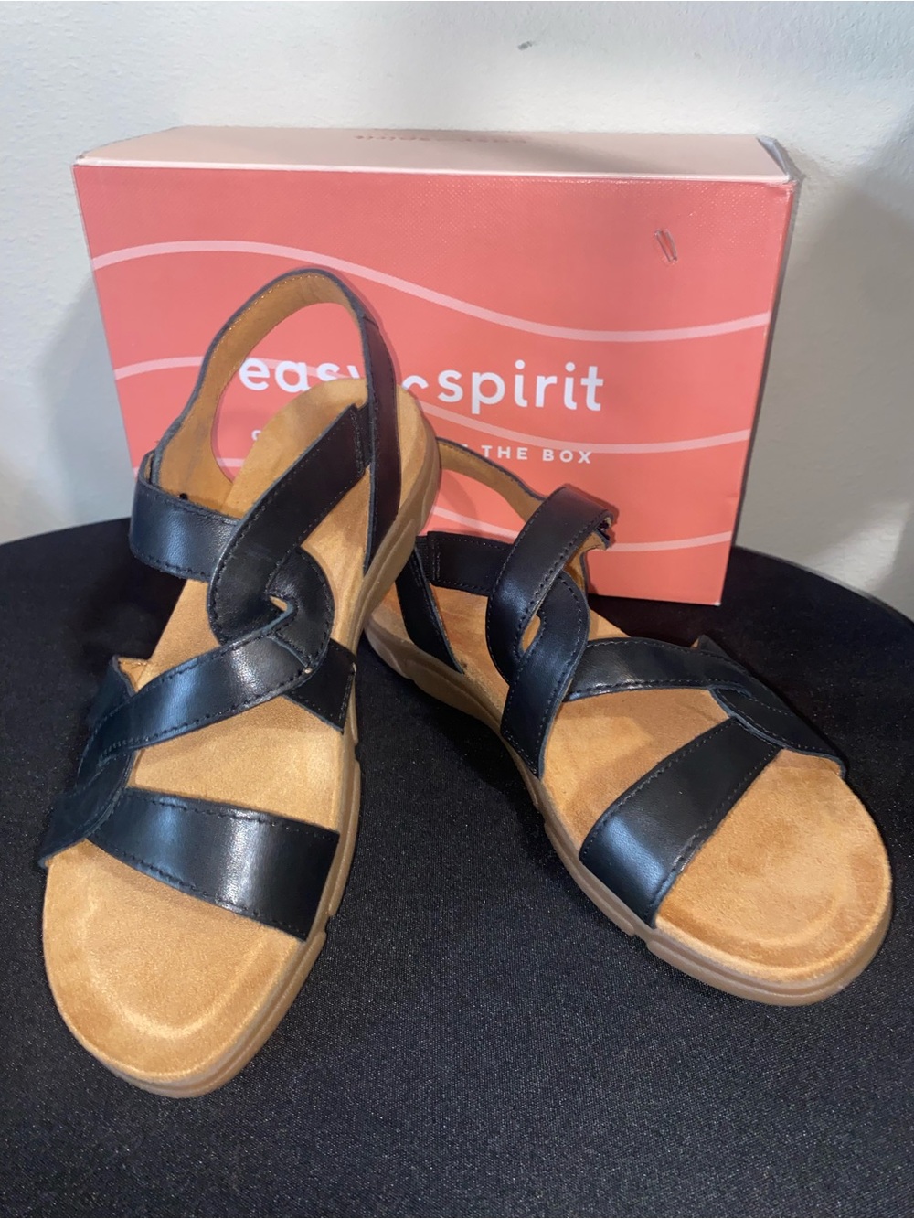 Easy Spirit Women's Black Strappy Comfort Sandals Sz 7.5